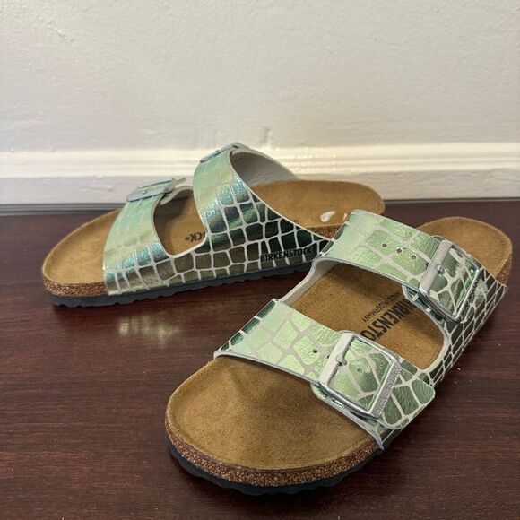 BIRKENSTOCK Arizona MF Gator Gleam Mineral sandals size EU40, US9 - Picture 15 of 16